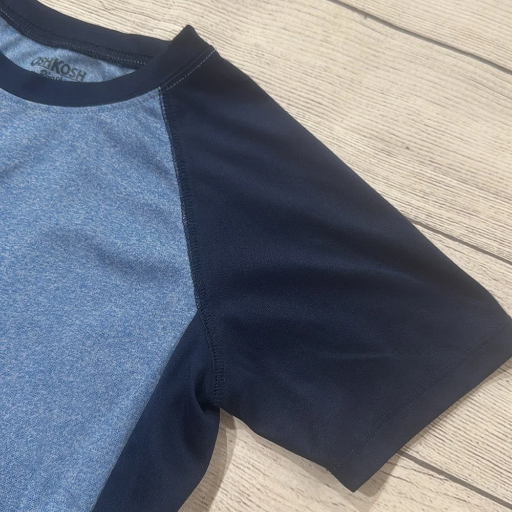OshKosh B'gosh Boys Two-Tone Blue Raglan Tee